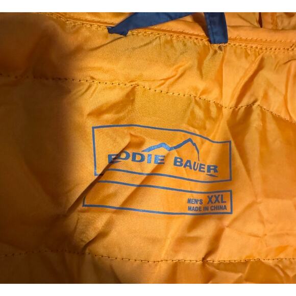 Eddie Bauer Men’s XXL Hooded Down Jacket Dark Gray Packable Lightweight Puffer - Picture 5 of 7